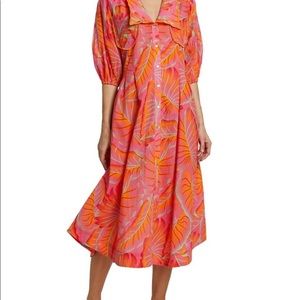FARM rio bright Forrest midi dress size medium EUC